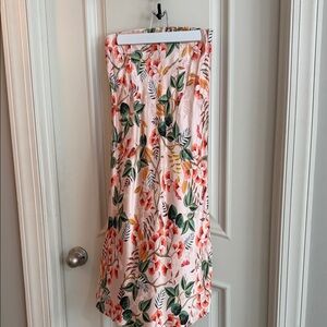 Loft silky Floral Peach Maxi Skirt